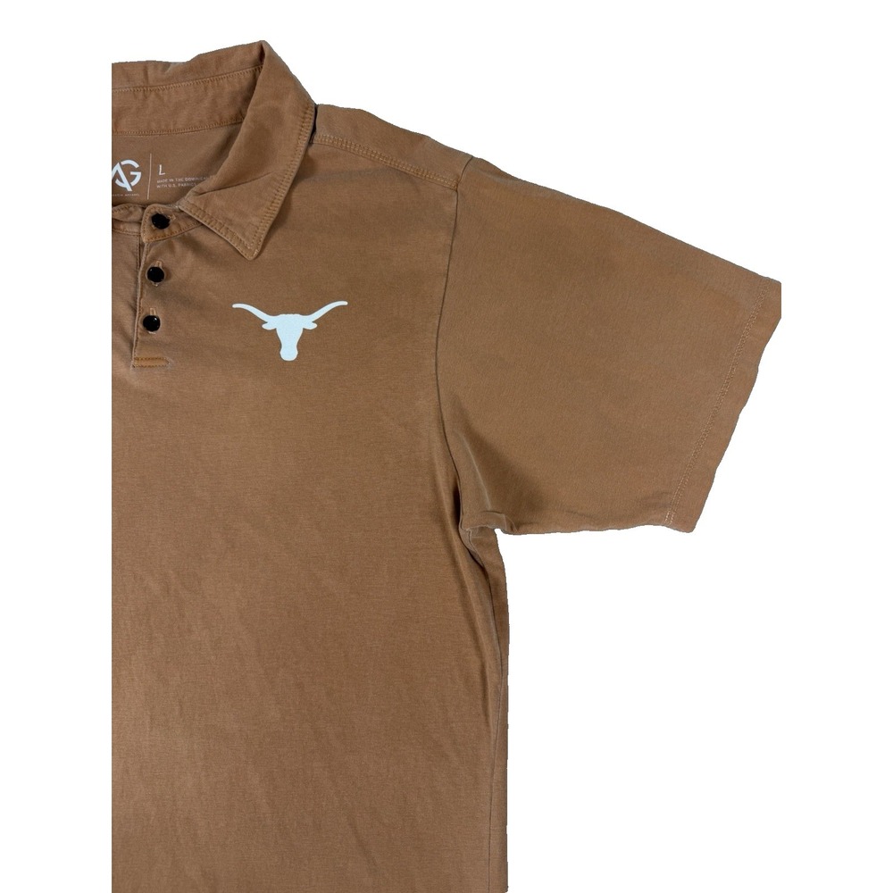 Alta Gracia Texas Longhorns‎ Polo Shirt Men's L Brown 100% Organic Cotton NCAA